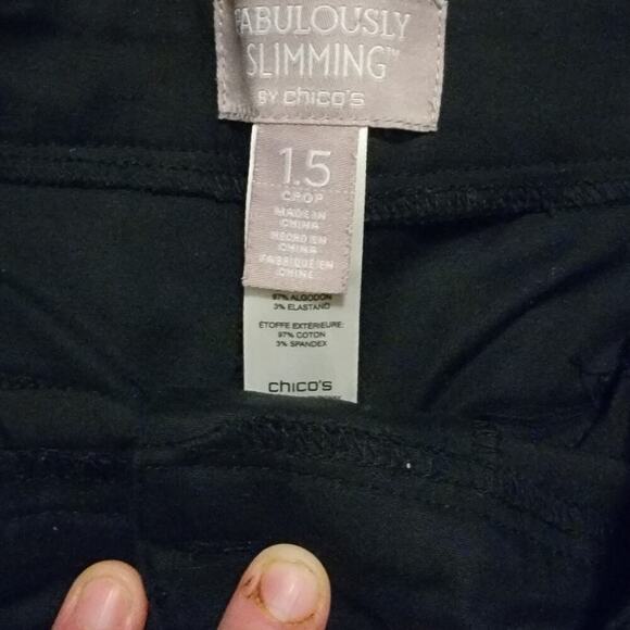 Juniors Black Fabulously Slimming by Chicos Straight Leg Dress Slacks. - Picture 6 of 6